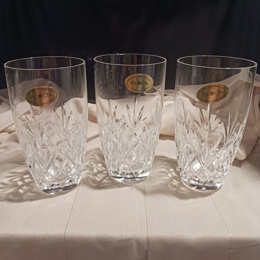 Set of 3 Block Crystal Glasses